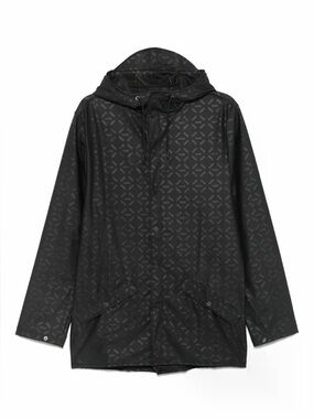 RAINS‎ House Print Raincoat Jacket W3 Black